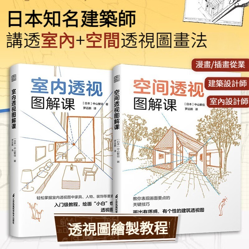 【透視圖繪製教程】：室內透視圖解課+空間透視圖解課